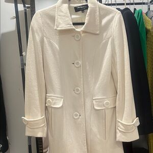 Ci Sono Cream Buttoned Trench Coat